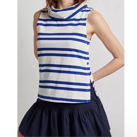 Anthropologie Tops - Anthropology Maeve Striped Cowl-neck Tank